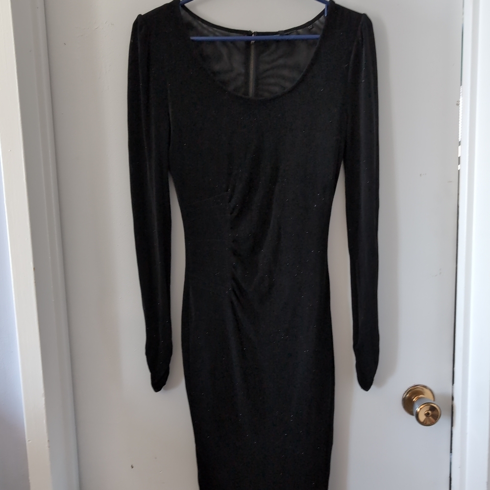 Guess Los Angeles Elegant Sparkle Long Sleeve Dress